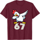 Funny Dabbing Chicken 6 7 Shirt – Kids 67 Farm Six Seven T-Shirt - T-Shirt | Maroon