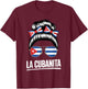 La Cubanita Cuban Flag Hair Bow Glasses T-Shirt - T-Shirt | Maroon