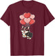 Girls Valentines Day Black Tricolor Corgi Dog Lover T-Shirt - T-Shirt | Maroon