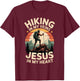 Hiking in My Veins Jesus in My Heart Faith Outdoors T-Shirt - T-Shirt | Maroon