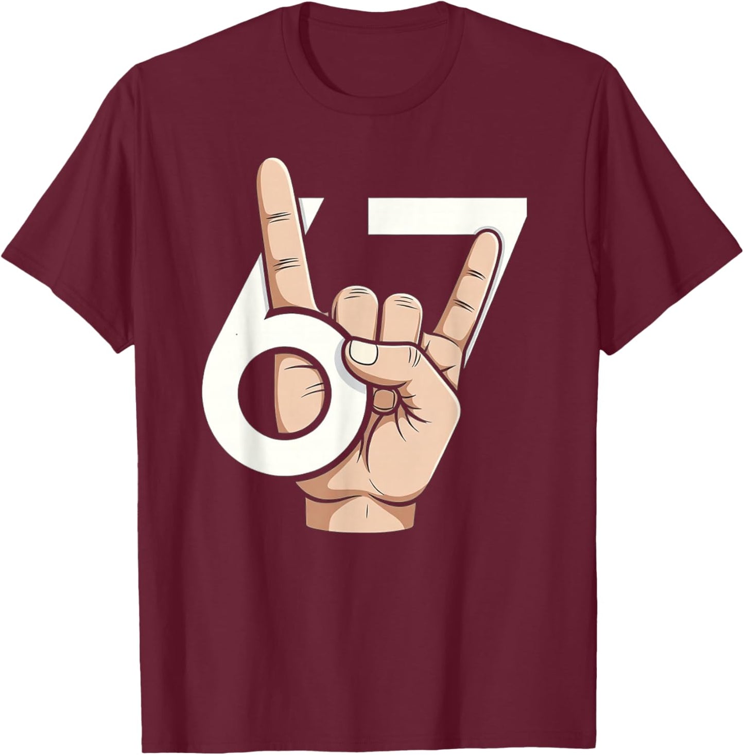 67 Meme T-Shirt - T-Shirt | Maroon