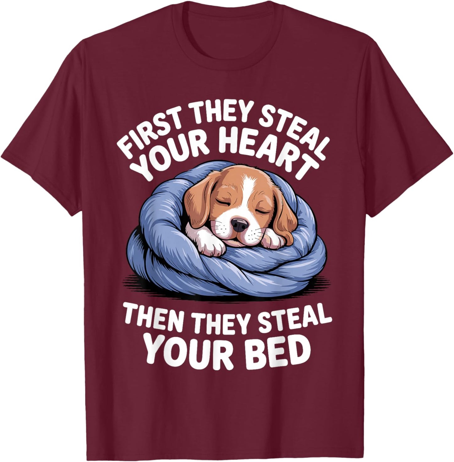 Funny Beagle Design Women Hound Beagle Dog Lovers T-Shirt - T-Shirt | Maroon