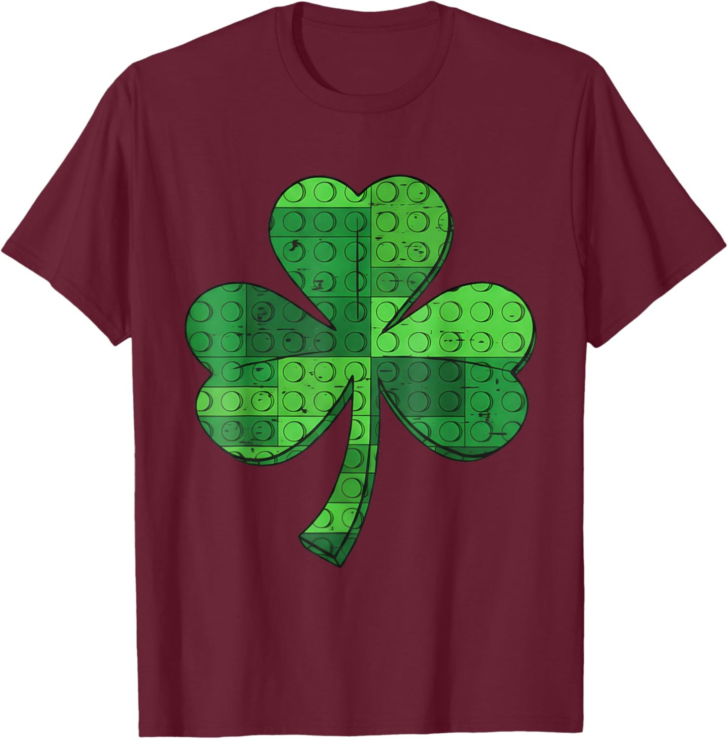 St Patrick Day Shamrock Building Blocks Bricks Kids Toddler T-Shirt - T-Shirt | Maroon