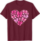 Coquette Bow Valentines Heart Bowknot Ribbon Women Girl Kid T-Shirt - T-Shirt | Maroon