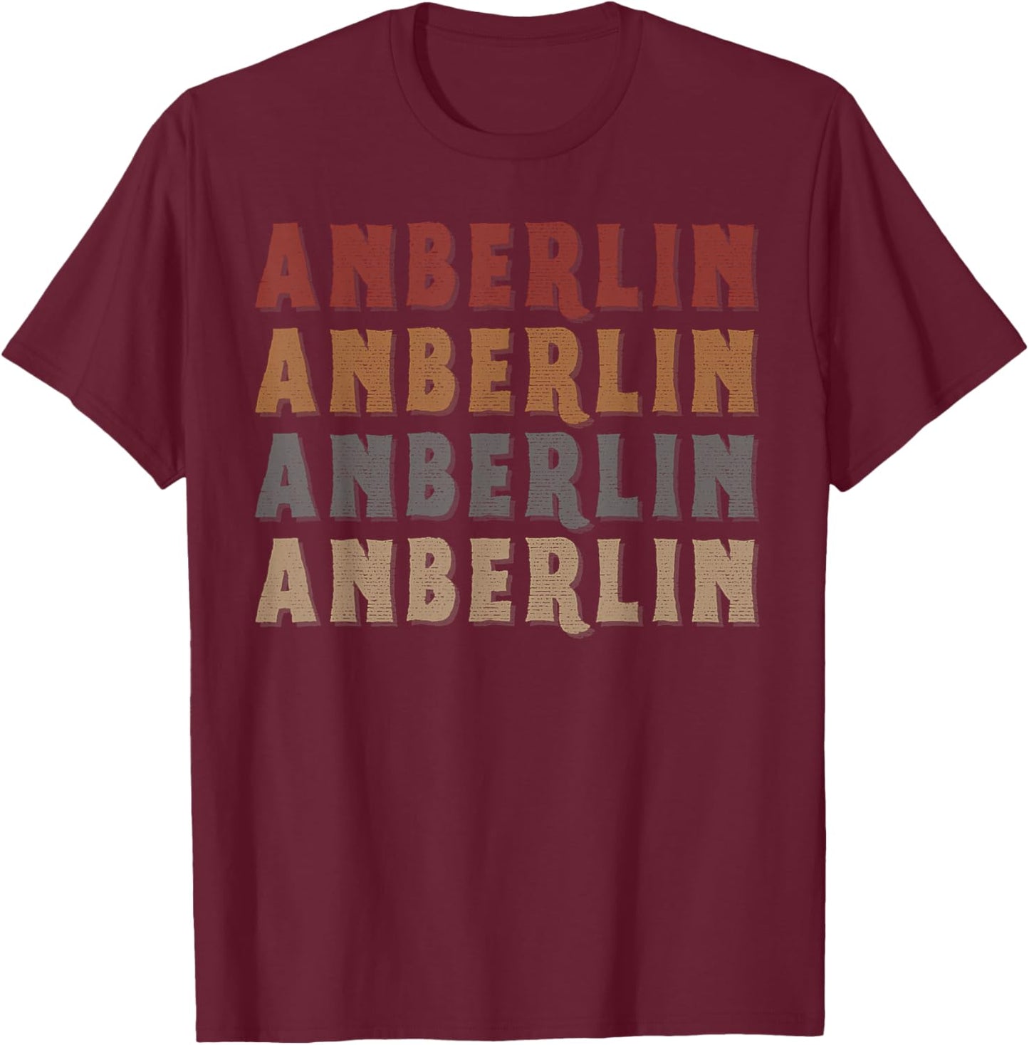 Vintage Cool Anberlin First Name Funny Love Heart Anberlin T-Shirt - T-Shirt | Maroon