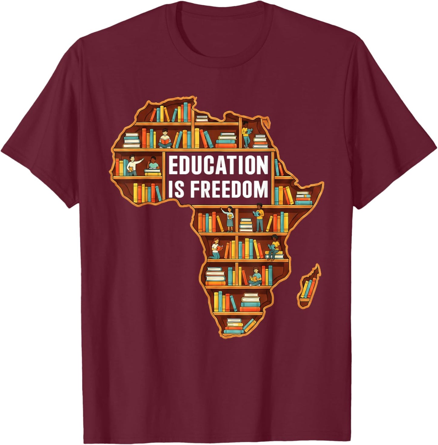 Black History Month Men Leaders African Attire Kid T-Shirt - T-Shirt | Maroon