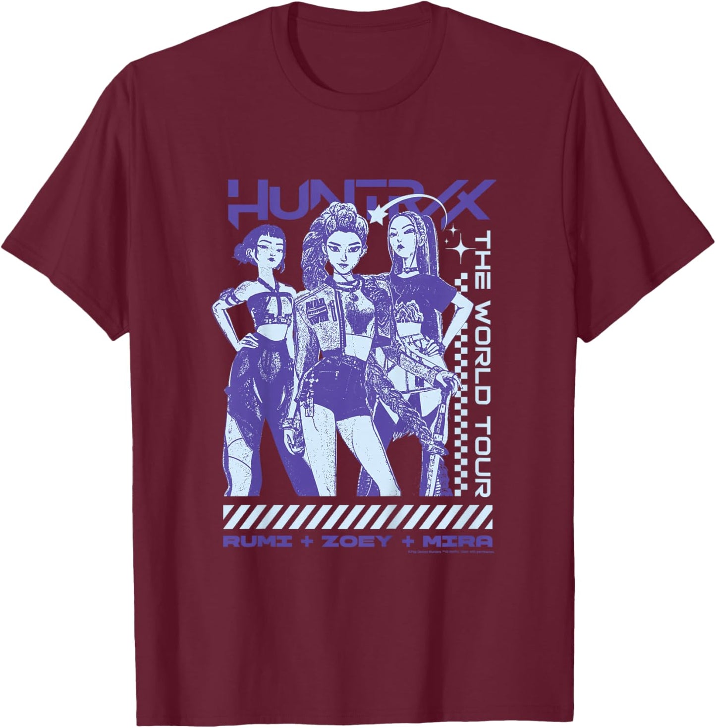 Kpop Demon Hunters Halloween Huntrix The World Tour T-Shirt - T-Shirt | Maroon