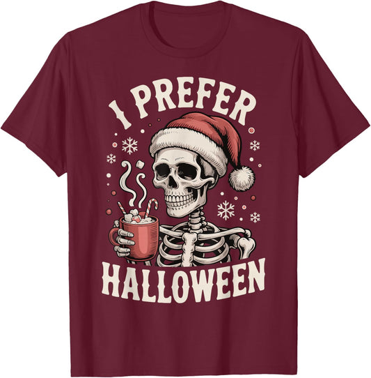 I Prefer Halloween T-Shirt - T-Shirt | Maroon