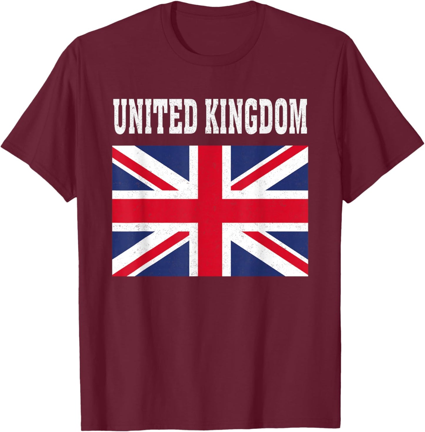 United Kingdom Flag Patriotic National Roots Souvenir T-Shirt - T-Shirt | Maroon