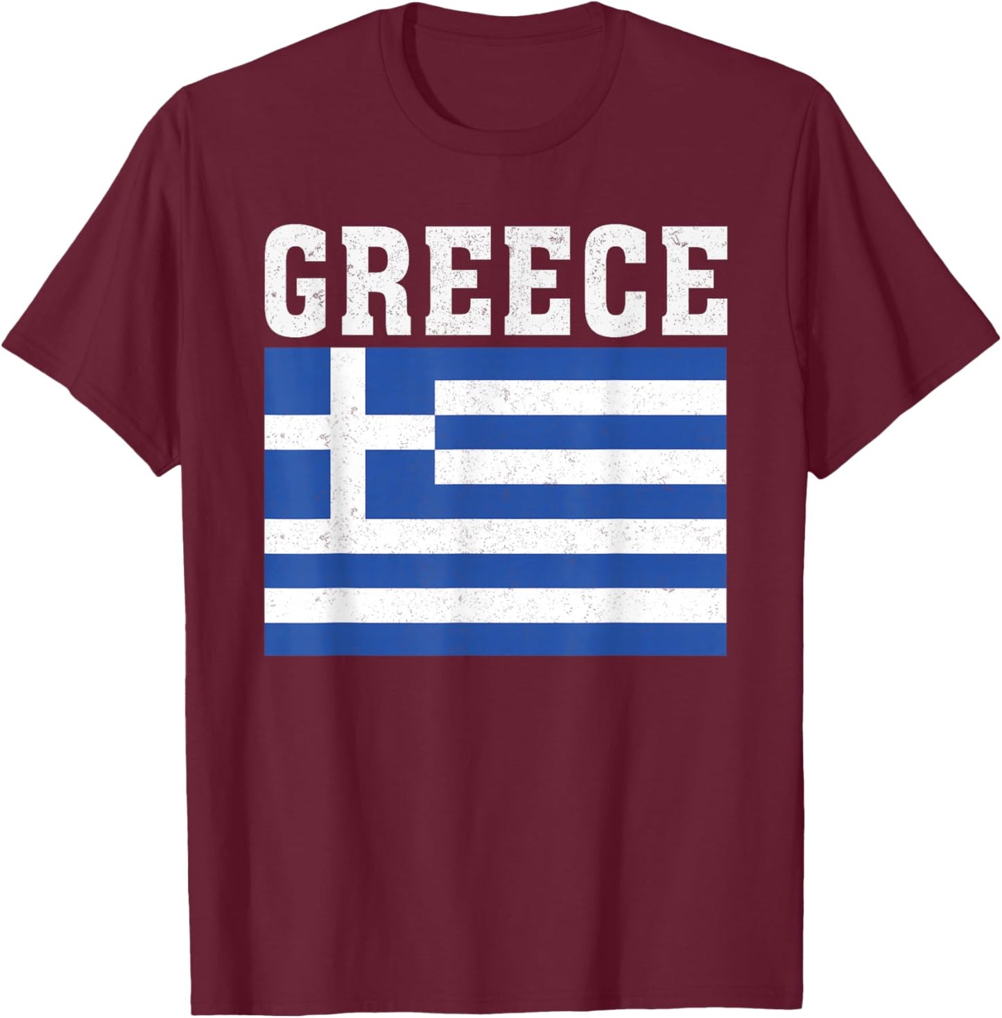 Greece Flag Patriotic National Roots Souvenir T-Shirt - T-Shirt | Maroon