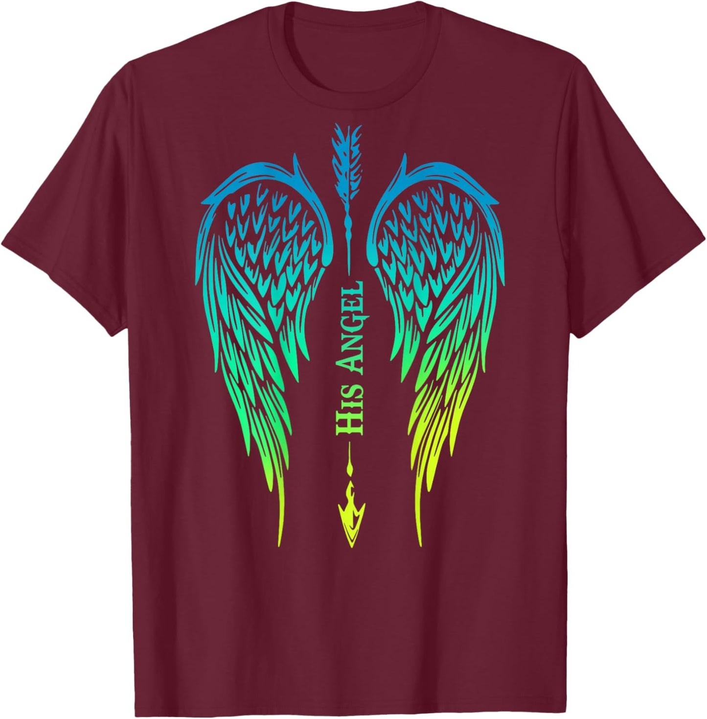 His Angel her Guardian Matching Couple T-Shirt - T-Shirt | Maroon