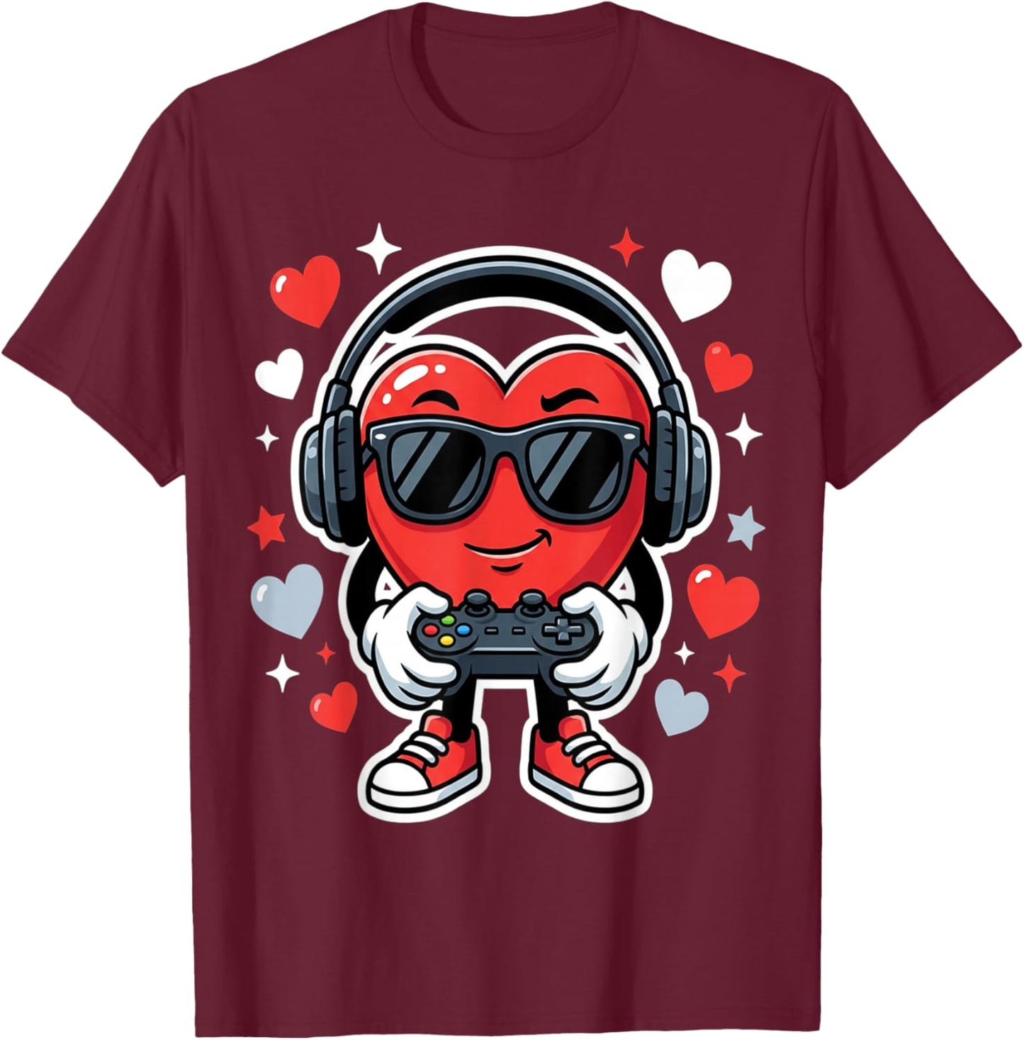Video Game Kids Valentine Gamer Boys Hearts Toddler T-Shirt - T-Shirt | Maroon