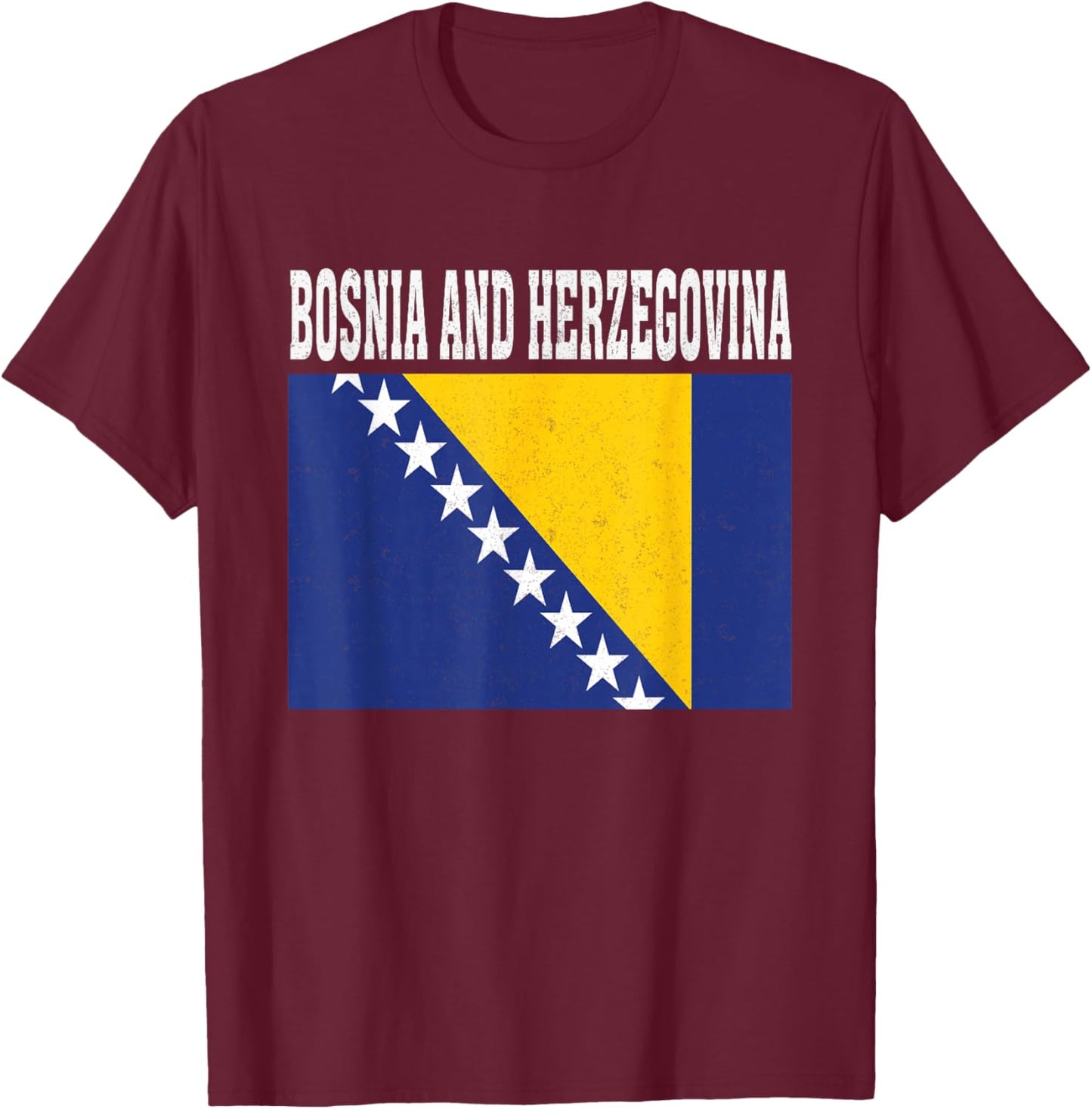 Bosnia and Herzegovina Flag Patriotic National Souvenir T-Shirt - T-Shirt | Maroon