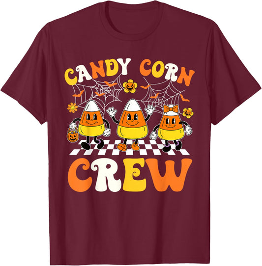 Candy Corn Crew Team Squad Matching Halloween Costume T-Shirt - T-Shirt | Maroon