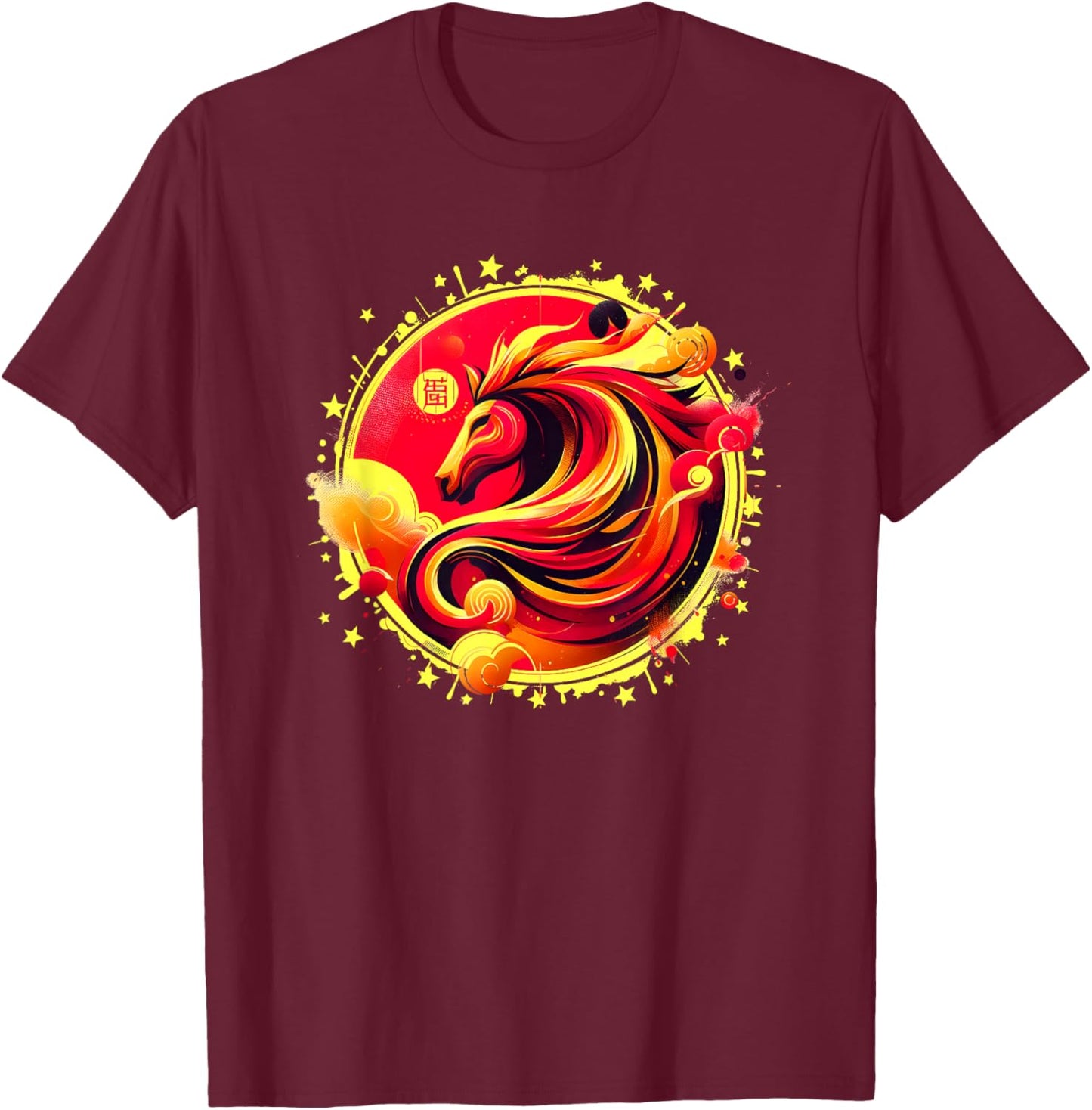 Chinese New Year 2026 Horse Happy Chinese New Year 2026 T-Shirt - T-Shirt | Maroon