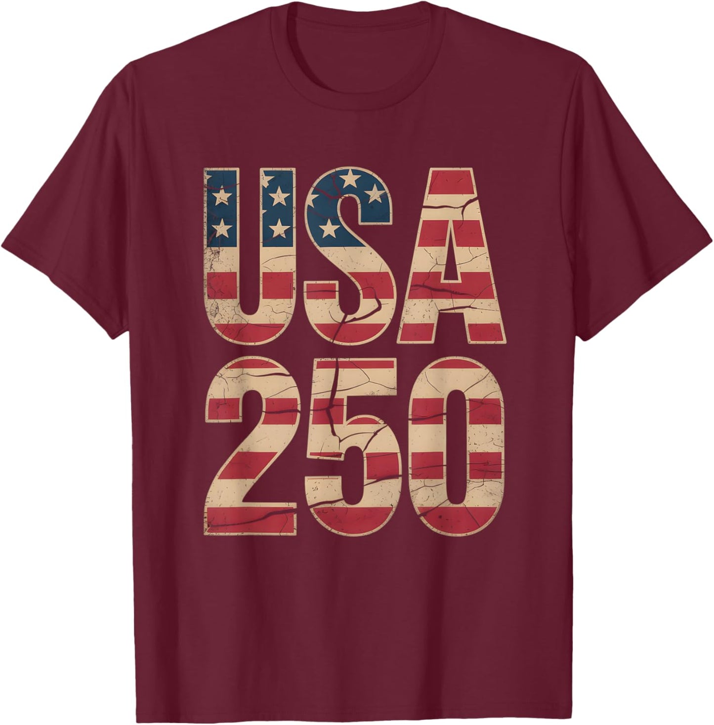 250 Years of Freedom | American 1776–2026 Patriotic T-Shirt - T-Shirt | Maroon