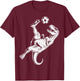 Soccer Dinosaur Kids Boys Men Soccer T-Shirt - T-Shirt | Maroon