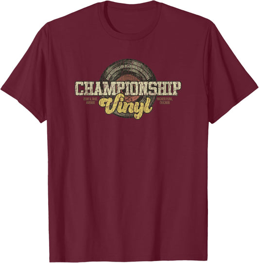 Vintage Funny Music Lover Retro Quote Championship Vinyl T-Shirt - T-Shirt | Maroon