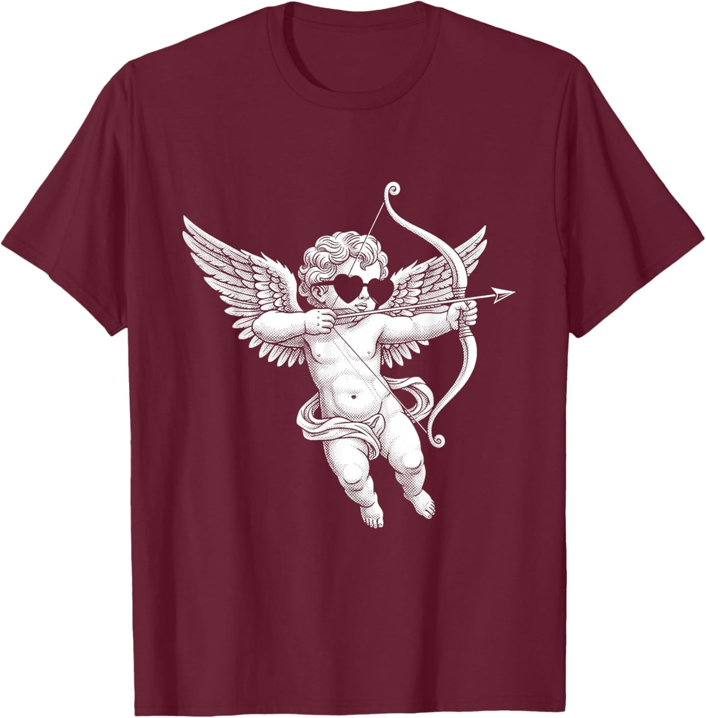 Men Women Kids Girls Cupid Vintage Aesthetic Valentines Day T-Shirt - T-Shirt | Maroon
