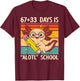 67+33 Days is Alotl School Axolotl 100 Days of School Kids T-Shirt - T-Shirt | Maroon