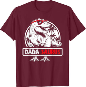 Dada Saurus Dinosaur T-rex Family Matching Men Fathers Day T-Shirt - T-Shirt | Maroon