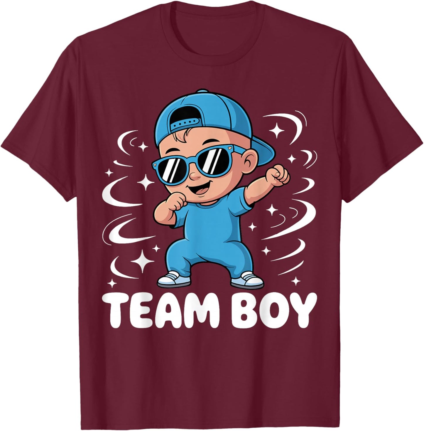 Team Boy Baby Announcement Gender Reveal Family Party T-Shirt - T-Shirt | Maroon