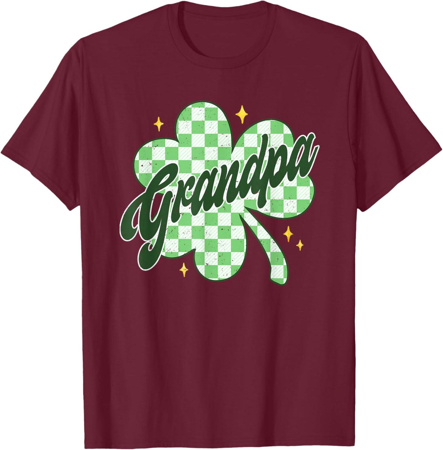 Funny Grandpa St Patrick's Day Shamrocks T-Shirt - T-Shirt | Maroon
