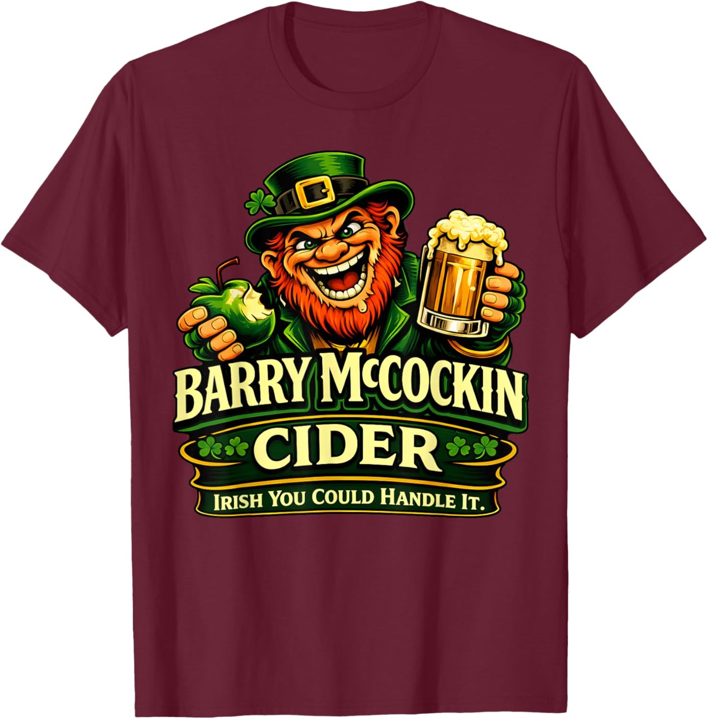 Barry McCockiner McConconner Irish Pub Funny Saint Patrick’s T-Shirt - T-Shirt | Maroon