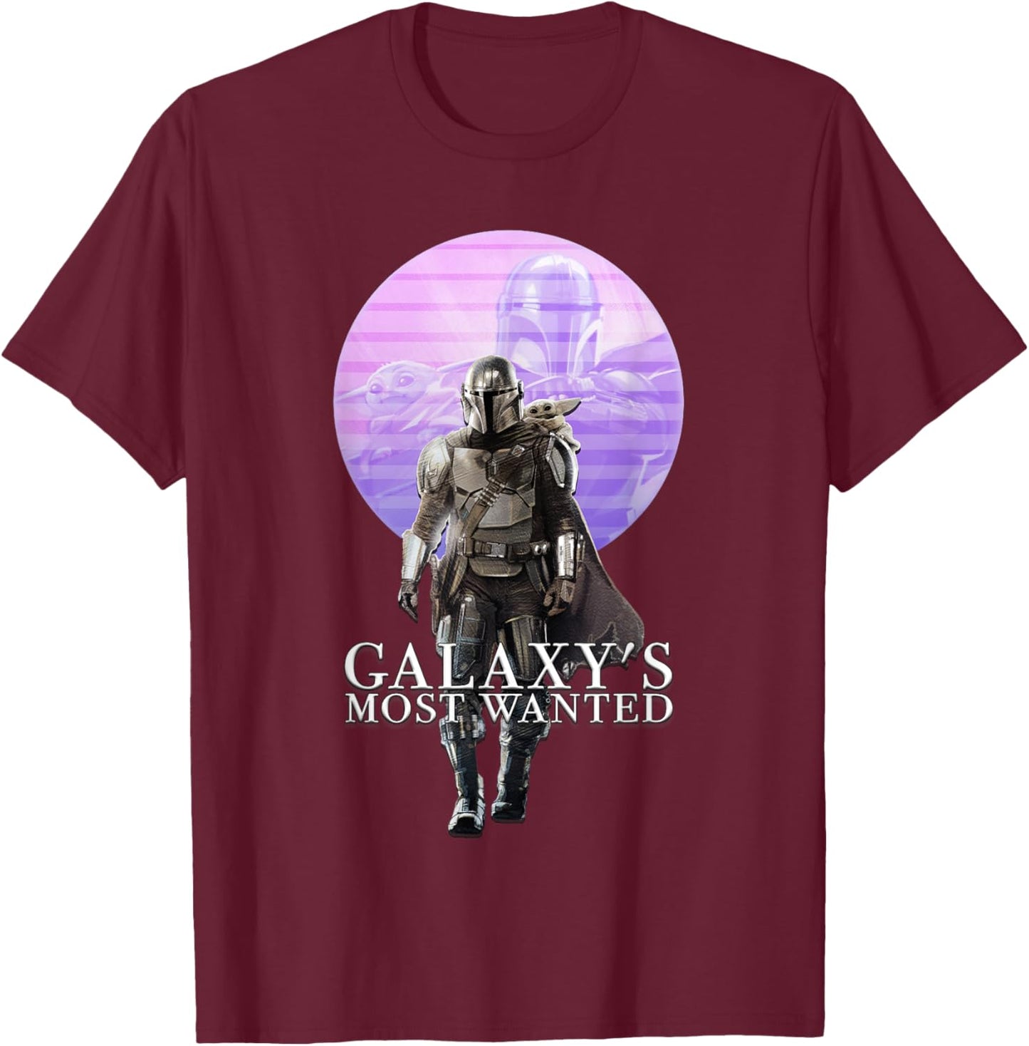 Star Wars The Mandalorian and Grogu Galaxy's Most Wanted Duo T-Shirt - T-Shirt | Maroon