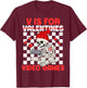 V is for Video Games Funny Boys Valentines Skeleton Gamer T-Shirt - T-Shirt | Maroon