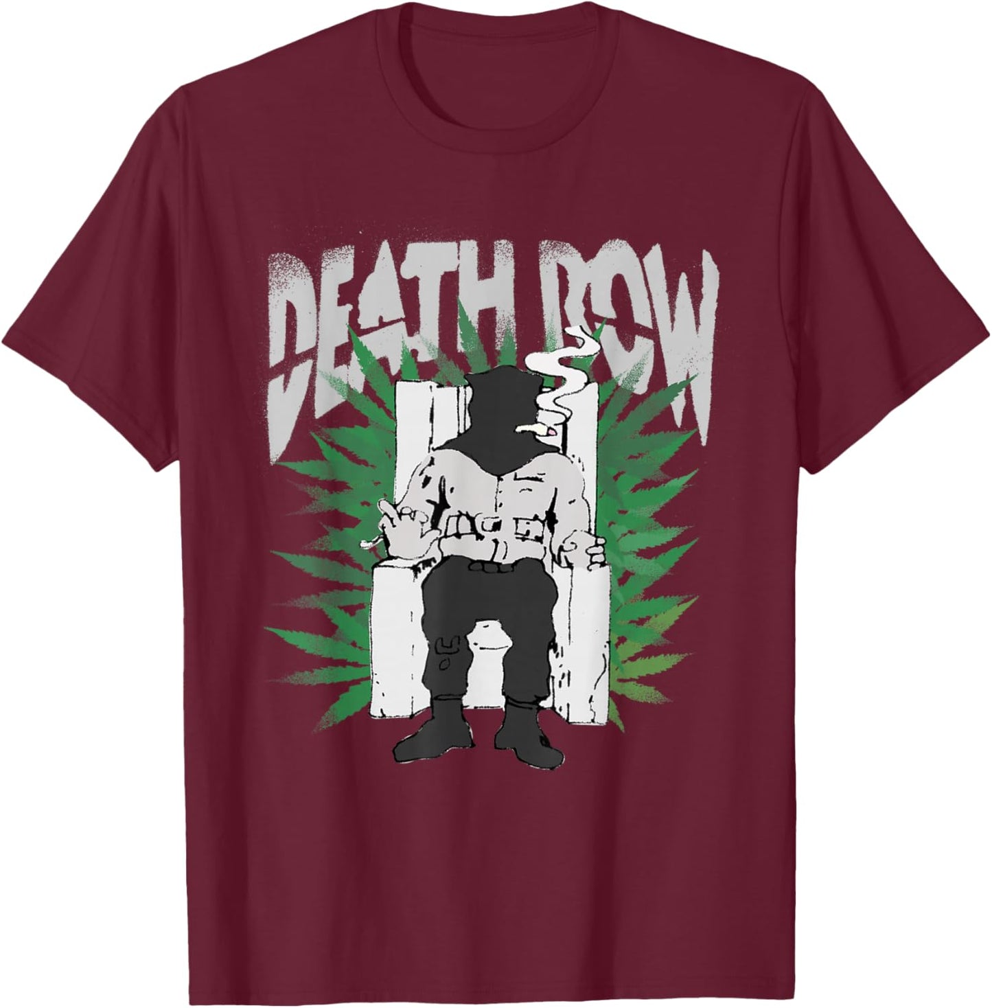 Official Death Row Records Chair Leaf T-Shirt - T-Shirt | Maroon