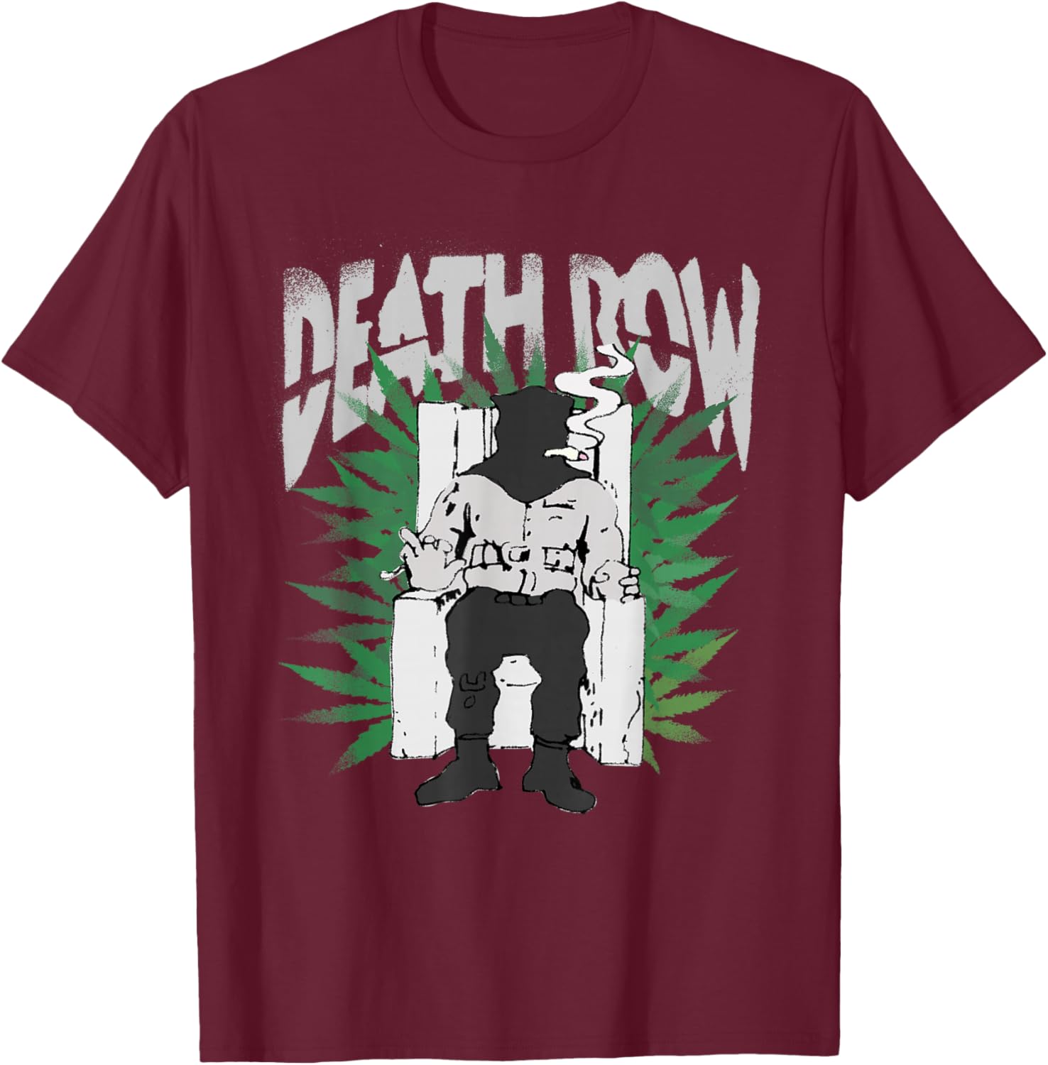 Official Death Row Records Chair Leaf T-Shirt - T-Shirt | Maroon