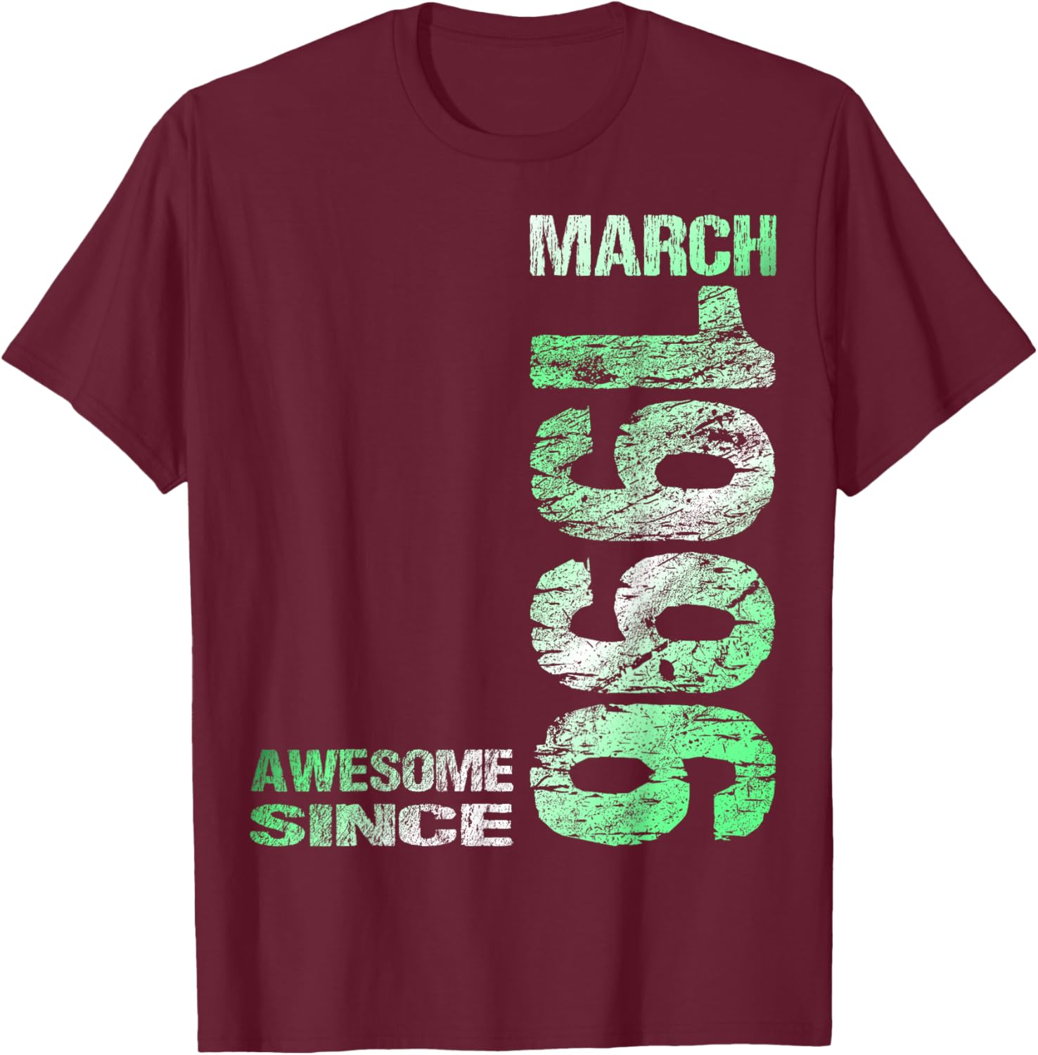 Awesome Since March 1996 30th Birthday T-Shirt - T-Shirt | Maroon