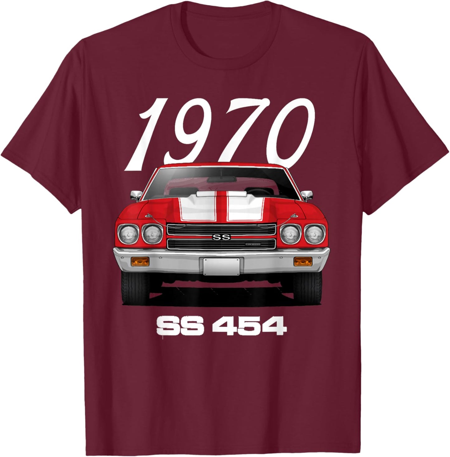 Vintage 1970 Chevelle 70 Classic American Muscle Car Hot Rod T-Shirt - T-Shirt | Maroon