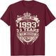 Made in 1993 33rd Years of Being Awesome Birthday Vintage T-Shirt - T-Shirt | Maroon