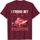 I Found My Valentine Snowmobiling Sport Lover Player Team T-Shirt - T-Shirt | Maroon