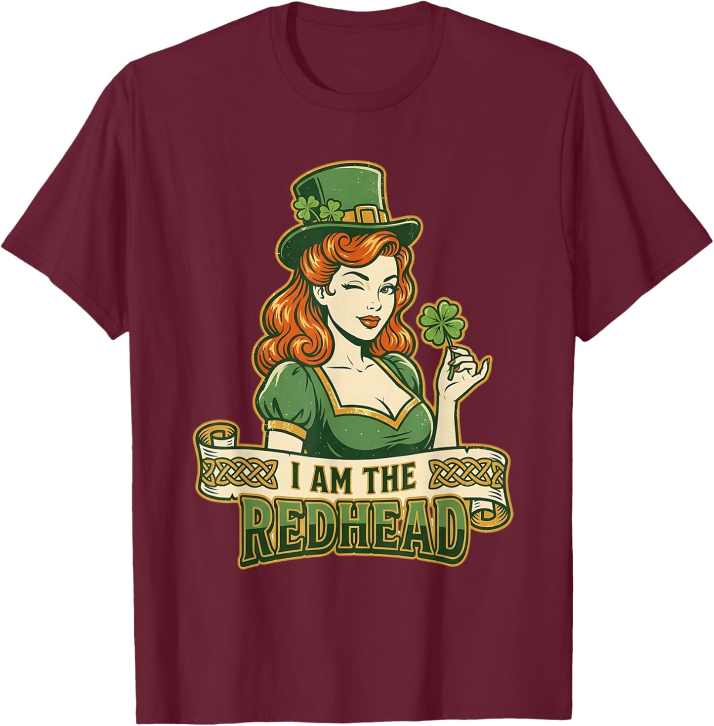 I Am The Redhead Pinup Girl Dibs On The Red Head T-Shirt - T-Shirt | Maroon