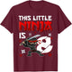 This Little Ninja is 8 Year Old 8th Birthday Ninja Boys Kids T-Shirt - T-Shirt | Maroon
