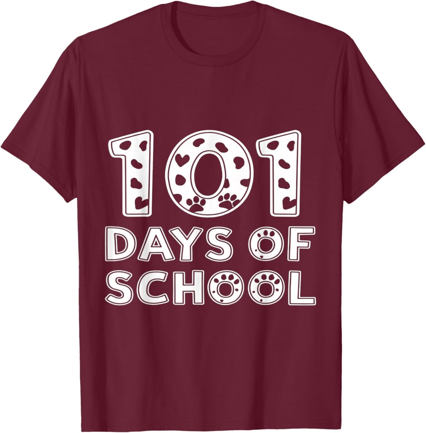Happy 101 Days School Cute Dog 100 Days Smarter Student Kids T-Shirt - T-Shirt | Maroon