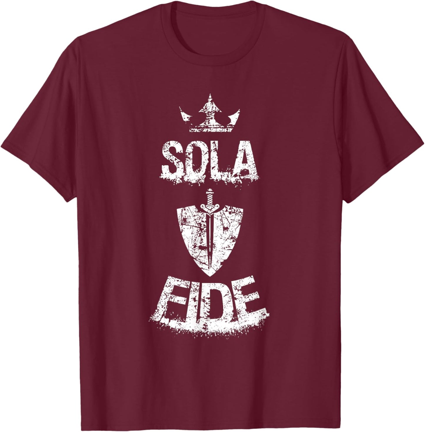 Sola Fide Reformation Christian Faith Design T-Shirt - T-Shirt | Maroon