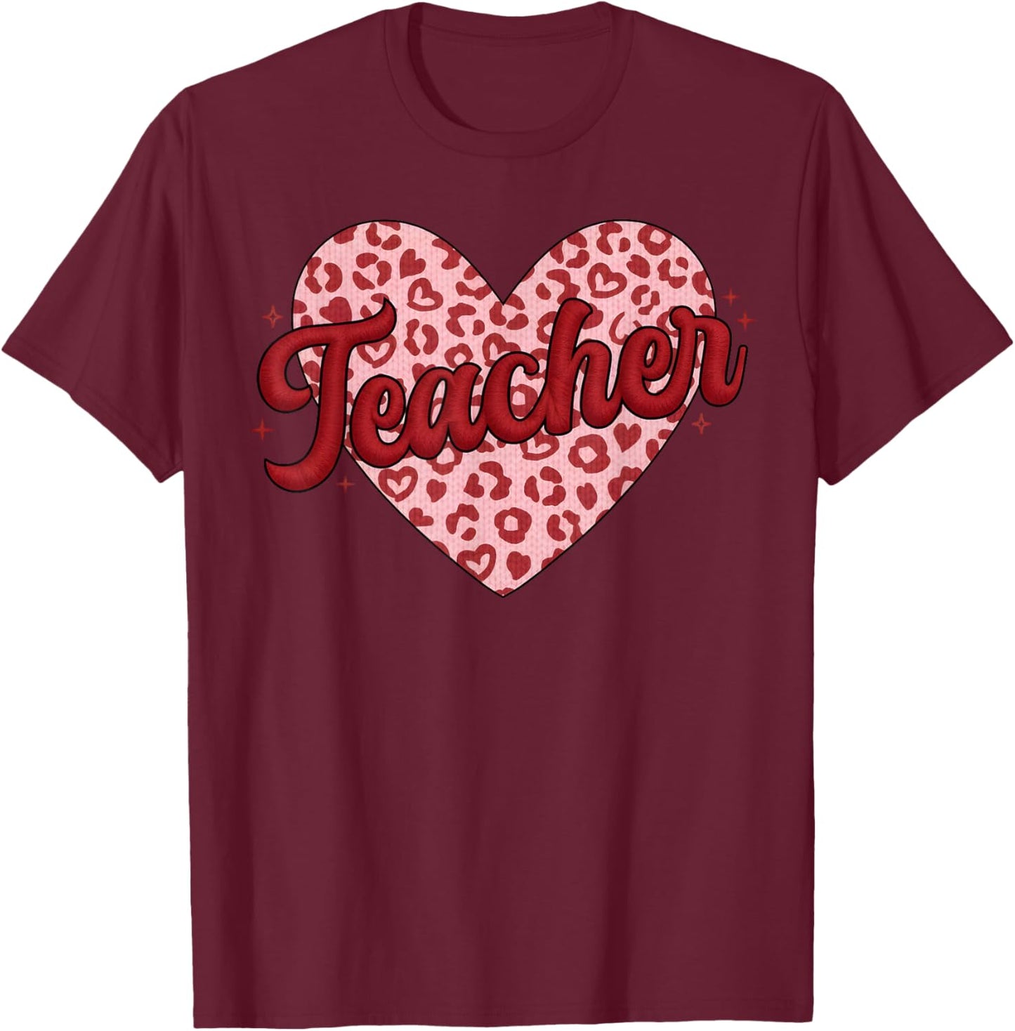 Teacher Valentine Heart Love Teaching Valentine's Women T-Shirt - T-Shirt | Maroon