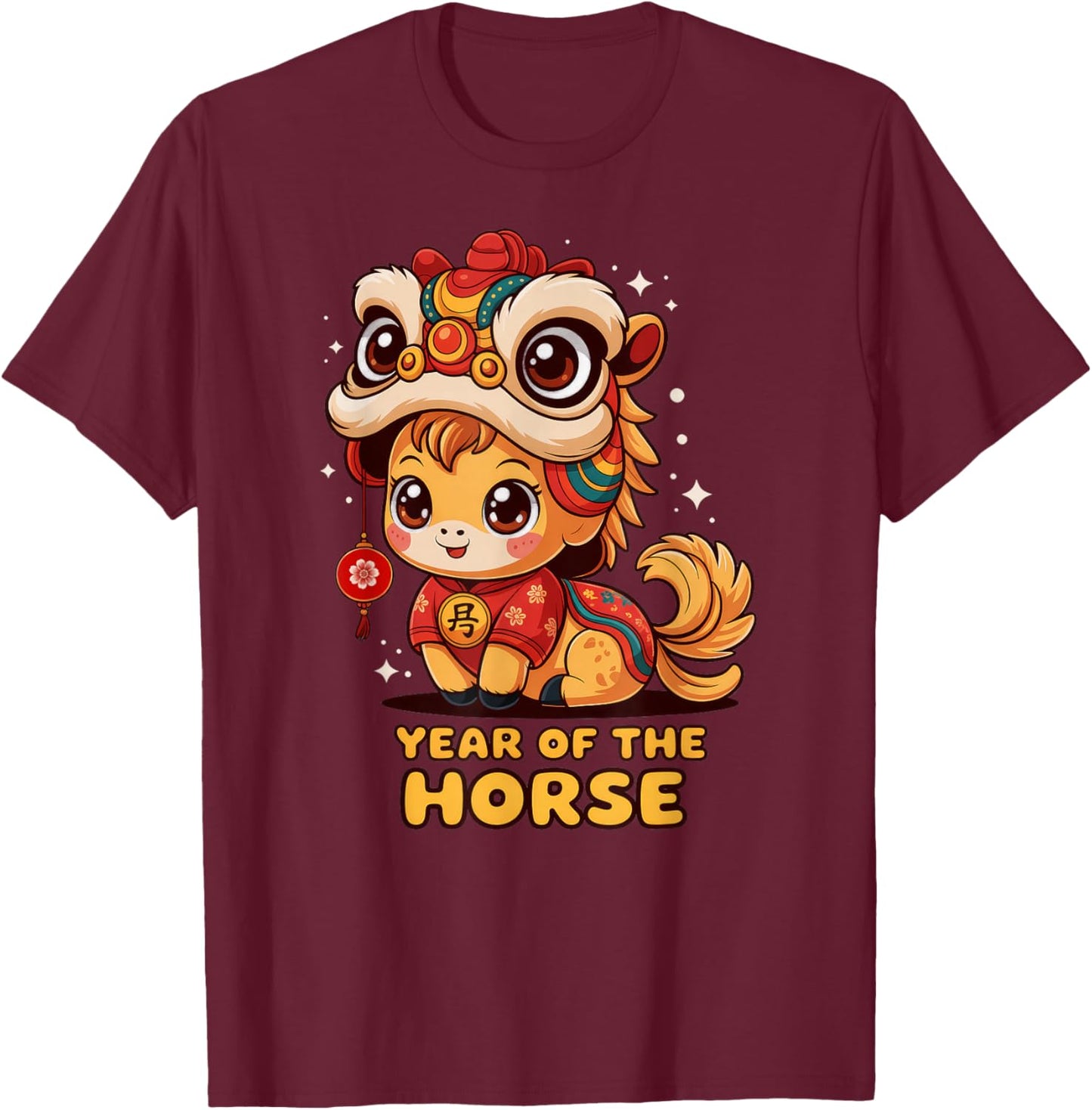 Chinese New Year of The Horse 2026 Lunar New Year T-Shirt - T-Shirt | Maroon