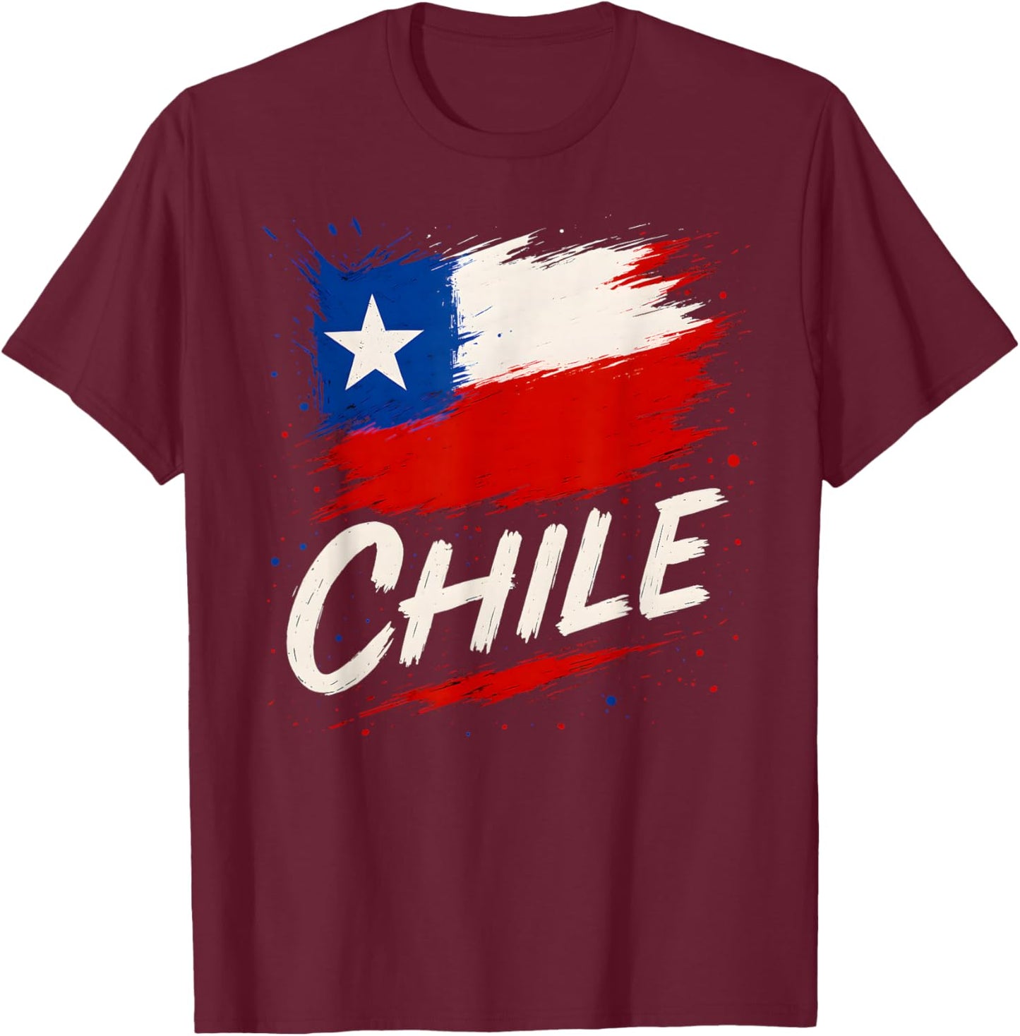 Chile Chilean Flag T-Shirt - T-Shirt | Maroon