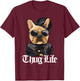 Cool Cute Hooded Gangsta Pug Thug Dog T-Shirt - T-Shirt | Maroon