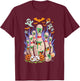 Cartoon Bowling Scared Bowling Pins Sport Bowler Halloween T-Shirt - T-Shirt | Maroon
