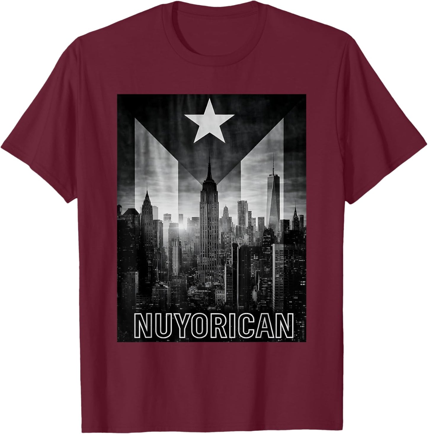 Puerto Rican NY Men Women Taino Flag Puerto Rico Nuyorican T-Shirt - T-Shirt | Maroon