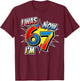 Six Seven Meme 7 Year Old Birthday Shirt was 6 Now I'm 7 T-Shirt - T-Shirt | Maroon