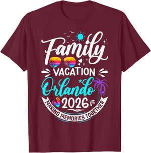 Family Vacation Orlando 2026 Matching Summer Vacation 2026 T-Shirt - T-Shirt | Maroon