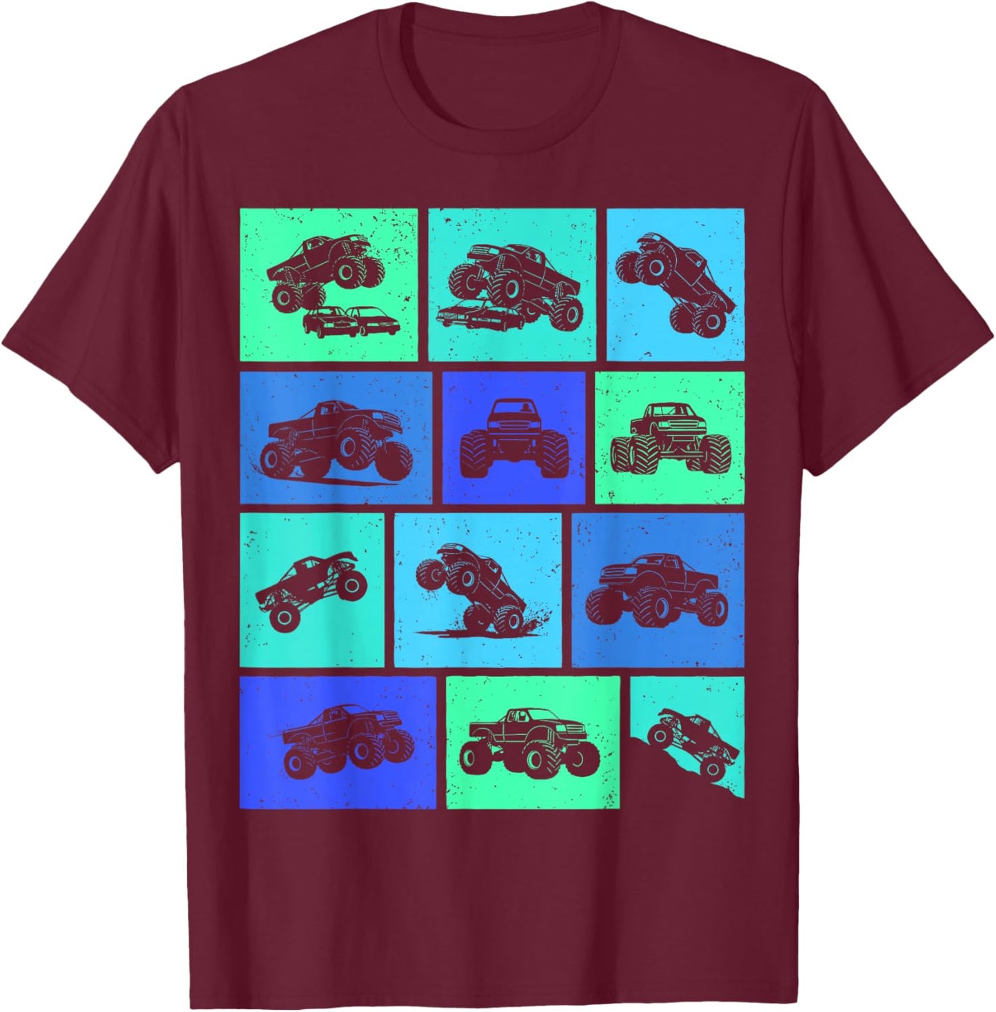 Monster Truck Boys Kids T-Shirt - T-Shirt | Maroon
