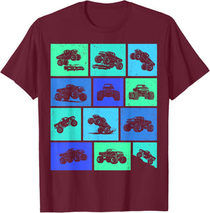 Monster Truck Boys Kids T-Shirt - T-Shirt | Maroon